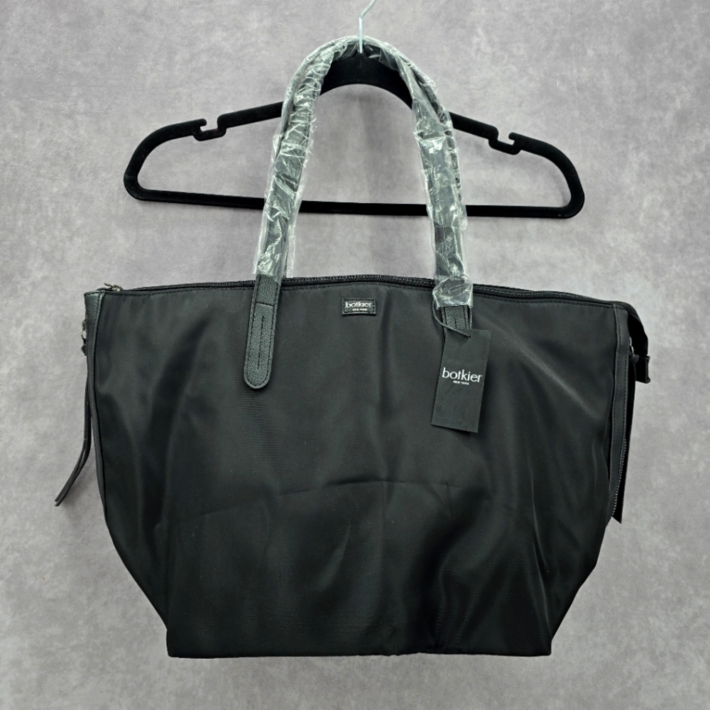 Botkier Bond Nylon Black Zipper Tassel Large Tote Purse Shoulder Bag